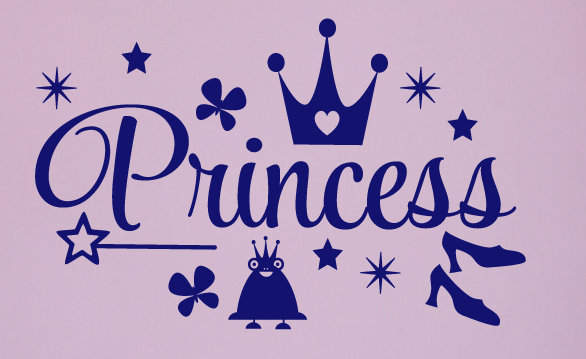 Décalcomanie murale princess, Bleu marine
