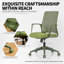 Chaise de bureau ergonomique en maille, supportant jusqu'à 159 kg (350 lb), avec accoudoirs intégrés, verte.-122307684-122307707-122307708