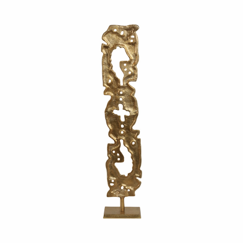 Sagebrook Home 28" Hobart Small Gold Statuary, 28" H x 6" W x 3" D, Gold