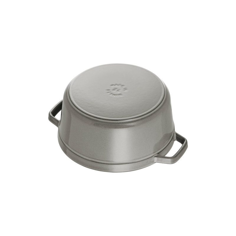 STAUB Round Cast Iron Cocotte, Grey, 24cm