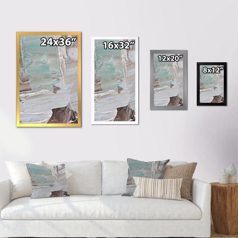 Strokes Of Beige And Brown II - Art sur toile moderne et contemporain, Impression noire sur toile encadrée