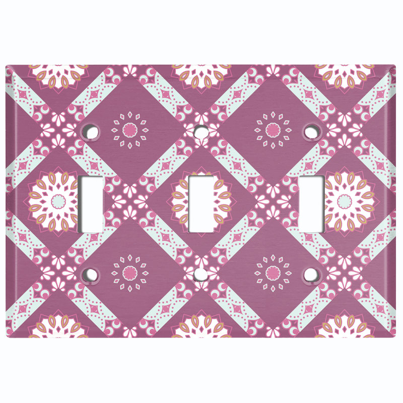 Patterned 3 - Gang Toggle Light Switch Standard Wall Plate