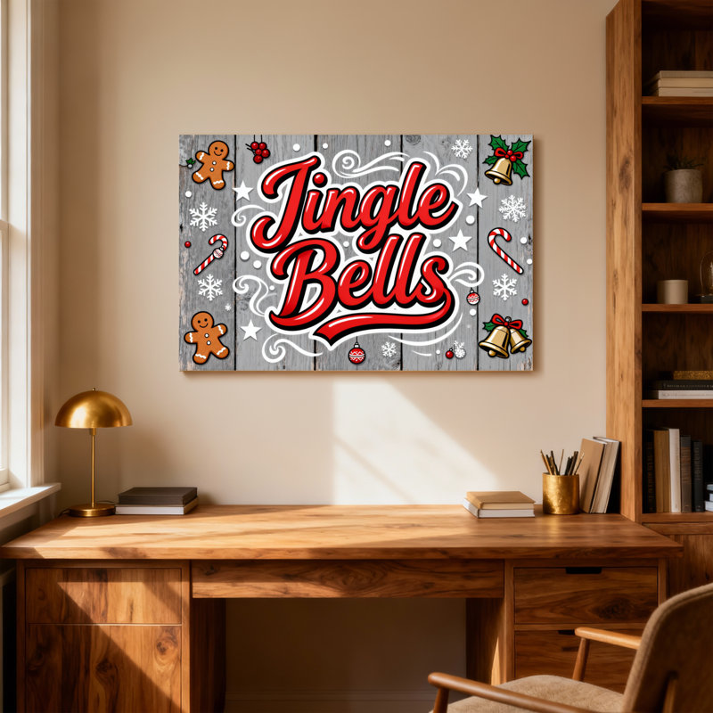 Motif de Noël de Noël Jingle Bells, H 16 po x l 24 po