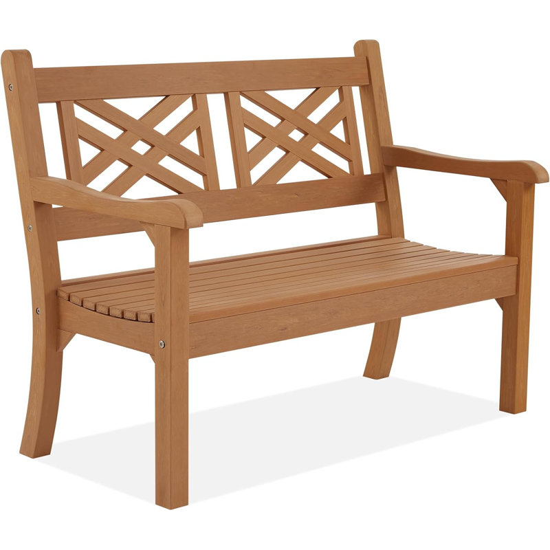 Banc d'extérieur Knepp, Teck, H 37 po x l 49 po x P 24,8 po