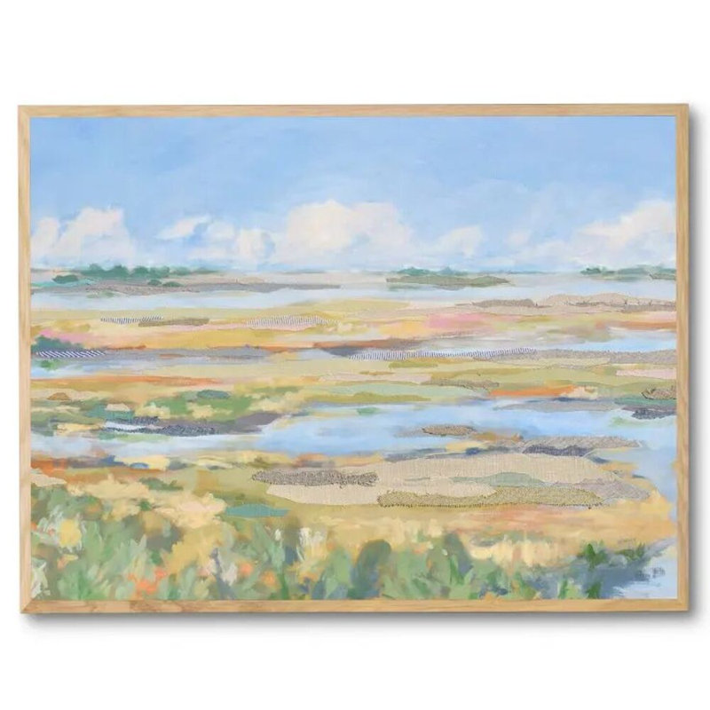 Lazy River 8 Print by Karin Olah, Natural Floater Framed Canvas, No Mat, 26" H x 34" W