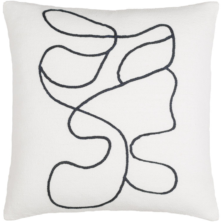 Black, Red & White Throw Pillow Cover in a Pretty Swirls 100% Cotton