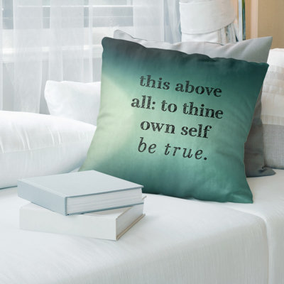 Shakespeare Inspirational Quote Suede Pillow
