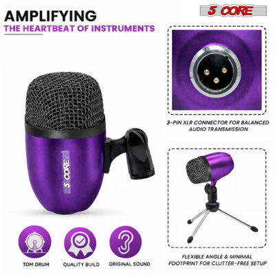 Ensemble de micros 5 fils Conga Mic & Snare Tom Drum