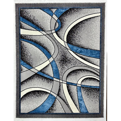 Tapis contemporain moderne abstrait 5X7 pour salon chambre à coucher