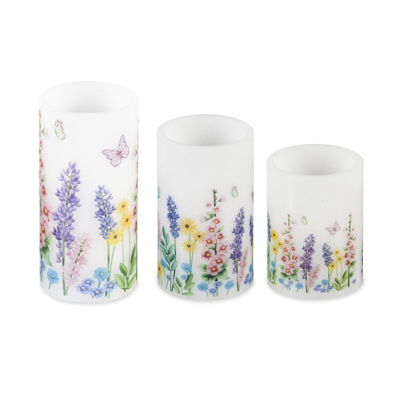3 Piece Unscented Pillar Candle Set