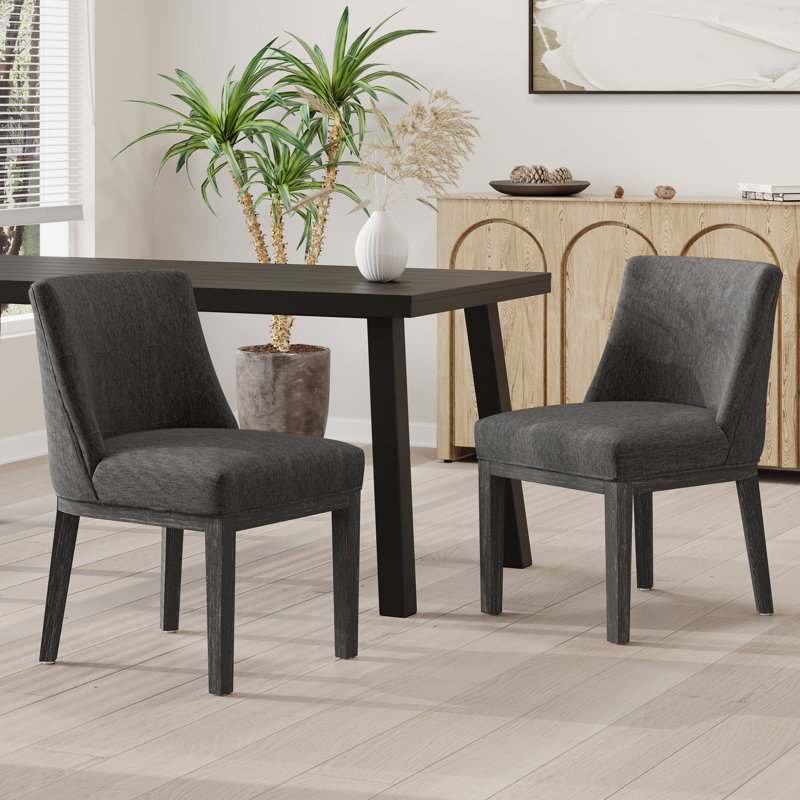 Ensemble de 2 chaises de salle à manger élégantes, Gris anthracite, Gris anthracite