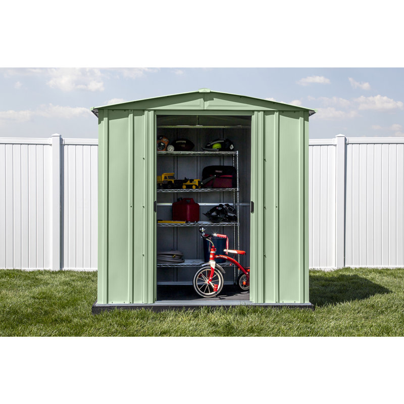 6 ft. x 5 ft. Sage Green Galvanized Steel Storage Shed