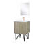 Meuble-lavabo rustique en acacia 24 po X P 20 po D, plateau en marbre de culture, ensemble de robinet or rose et robinet de 18 po Miroir-2133886868