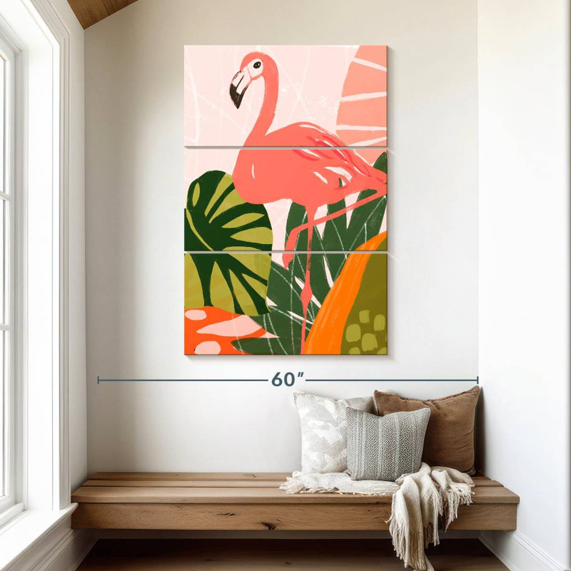 Flamant de jungle Brampt I, H 50 po x l 32 po
