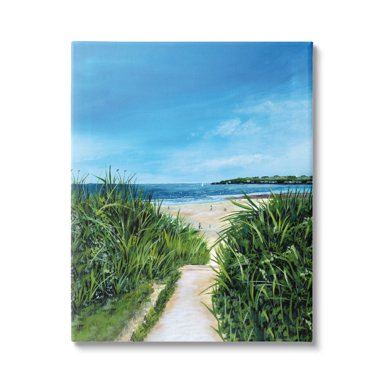 Conception d'art sur toile Stupell Industries Sandy Beach Path par Georgie Harrison, H 20 po x l 16 po x P 1,5 po