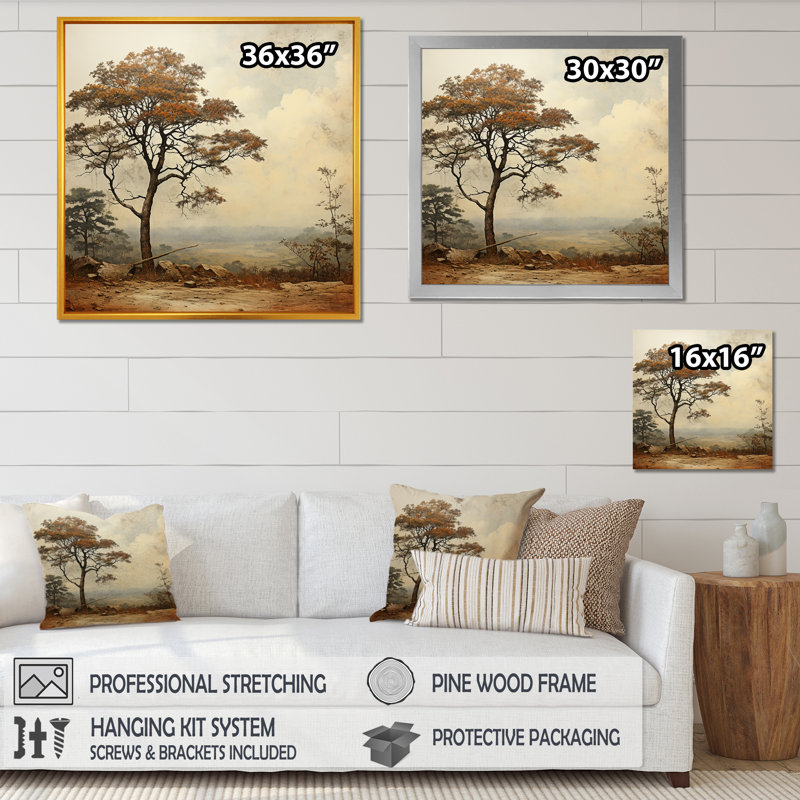 «Vintage Woods Beigetree Oak I», reproduction sur toile, Toile tendue, H 16 po x l 16 po x P 1 po