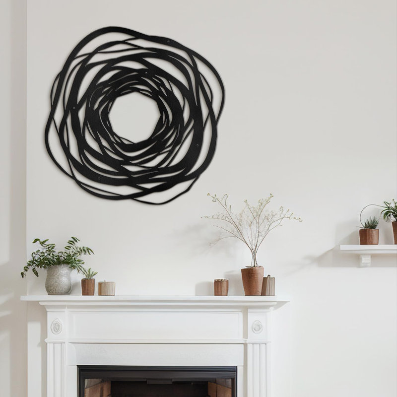 Abstrait spirale spirale ronde décoration murale moderne abstrait décoration murale décoration murale, Noir