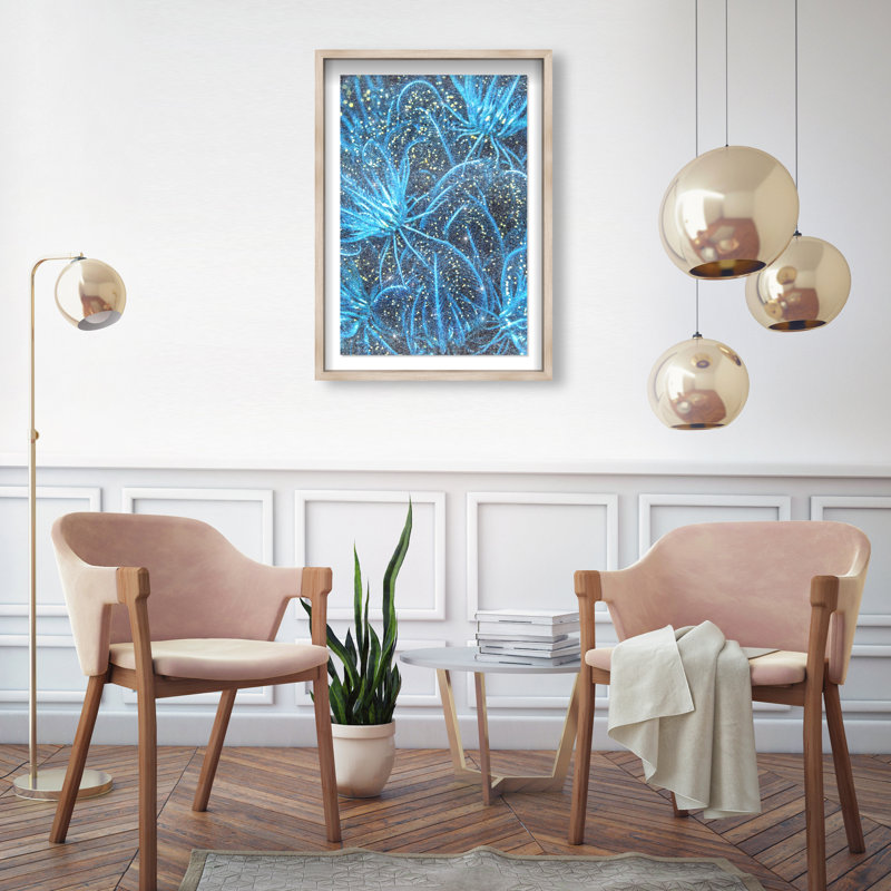 Neon Garden Print by Oliver Gal, 37.5"H x 25.5"W, Natural Oak Shadowbox