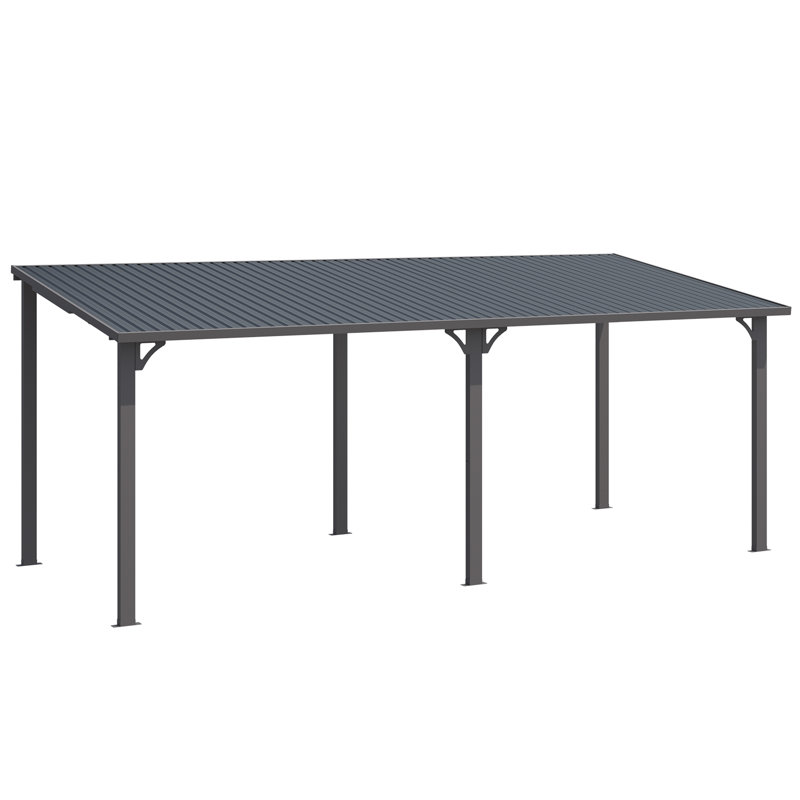 Hardtop Gazebo With Galvanized Steel Sloping Roof, 98.4" H x 235" W x 95" D