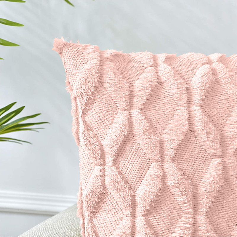 Set of 2 decorative square throw pillows (come with 450g each inserts) size 18"x18", Beige, 18"H x 18"W, Polyester