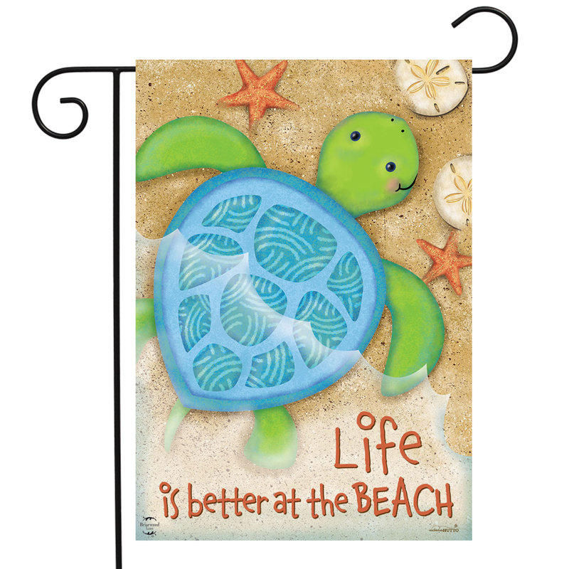 Drapeau de jardin Life Is Better Turtle