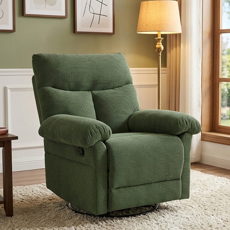 Fauteuil inclinable manuel pivotant et basculant l 34 po, Vert foncé