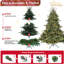 Arbre de Noël 6 pi pleine forme avec 500 lumières UL - branches mixtes PE / PVC, 1763 pointes, base large pour les espaces spacieux, structure à charnières, support en métal stable-1816508331