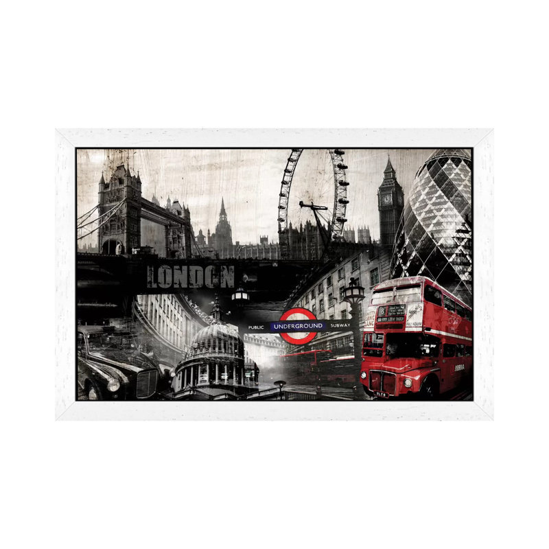 London - Print on Canvas, 152.5 cm H x 101.5 cm W, White Floater Framed