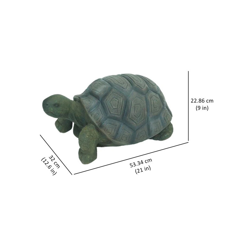 Life-like Brown Resin Turtle Garden Statue, 21 Inches