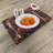 Polyester Vermilion Dark Magenta Rectangle Placemat