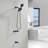 3 Handle Shower Faucet Set With Tub Spout Bathtub Shower Faucet Combo Set Shower System Complete Tub And Shower Trim Kit Wall Mounted Shower Fixtures-102401908