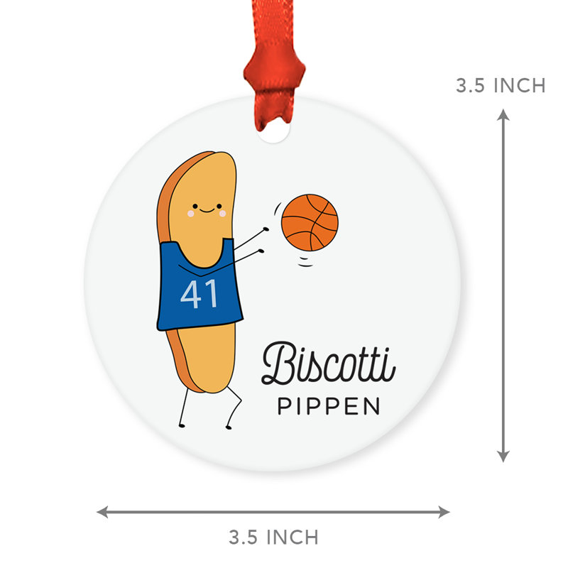 Ornement en forme de boule à biscuit Funny Food pun biscotti