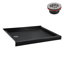 Base de douche en acrylique noir brillant avec drain à gauche 42 po x 34 po Streamline