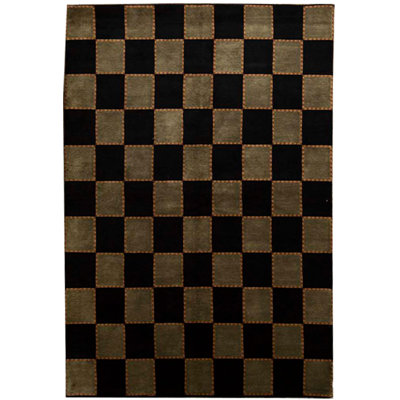 Hand-Knotted High-Quality Green and Black Area Rug