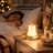 Tubicen Candle Cordless LED Table Lamp, USB Rechargeable with 4-Level Touch Dimming, Brass Finish, Small Portable Bedside Accent Light for Bedroom and Dining Table, 6.3" Diameter
