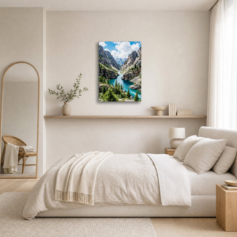 «Turquoise River In Rocky Canyon», art mural sur toile, H 24 po x l 16 po