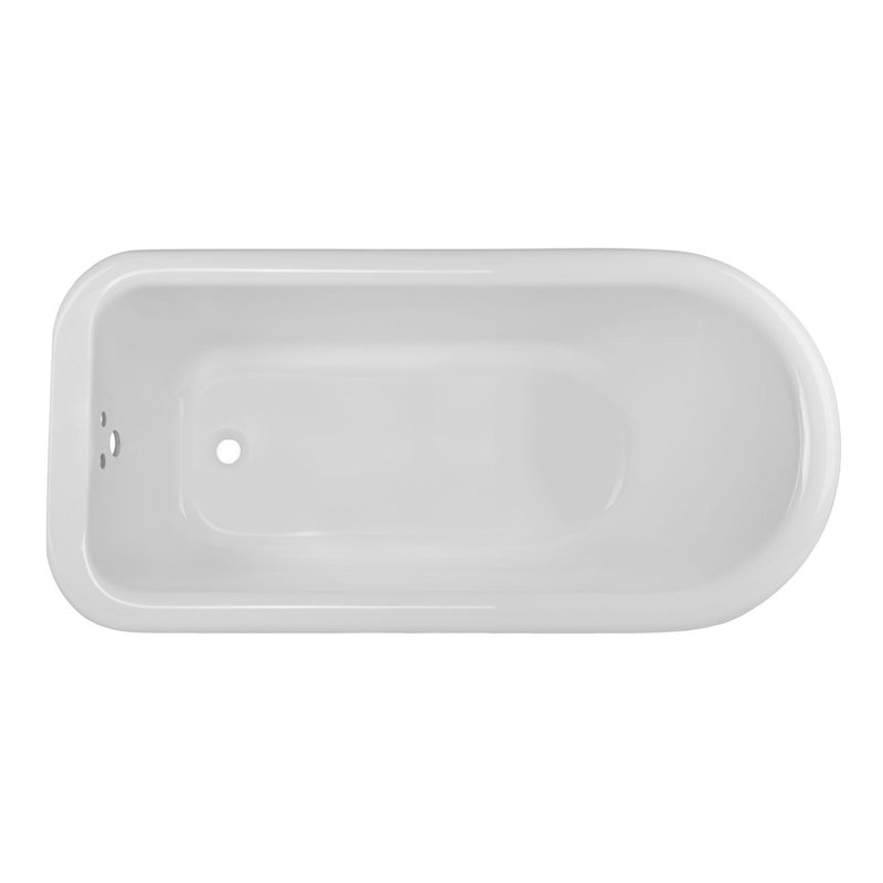 59'' x 29'' Freestanding Soaking Bathtub, Polished Nickel