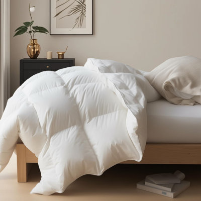 All Season Ultra-Soft Cotton Blend Feather Down Comforter Fluffy Duvet Insert