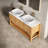 Sharma 60" Bathroom Vanity&Sinks, Freestanding Plywood Storage Cabinet With 4 Bamboo Texture Doors&Open Shelf, 2 Marble Pattern Ceramic Basins&Carrara White Sintered Stone Top, Woodgrain Color-558240725