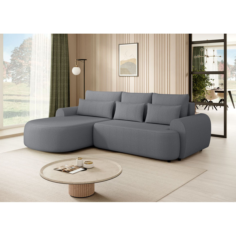 Cyani 4 Seater Sofa Bed, Graphite, Left Hand Facing