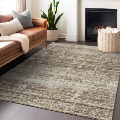 Premium Machine Washable Gerardo Brown Rug