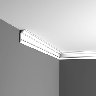 Moulure couronnée en polystyrène blanc uni 1-5 / 8 po x 3-1 / 8 po x 78-3 / 4 po