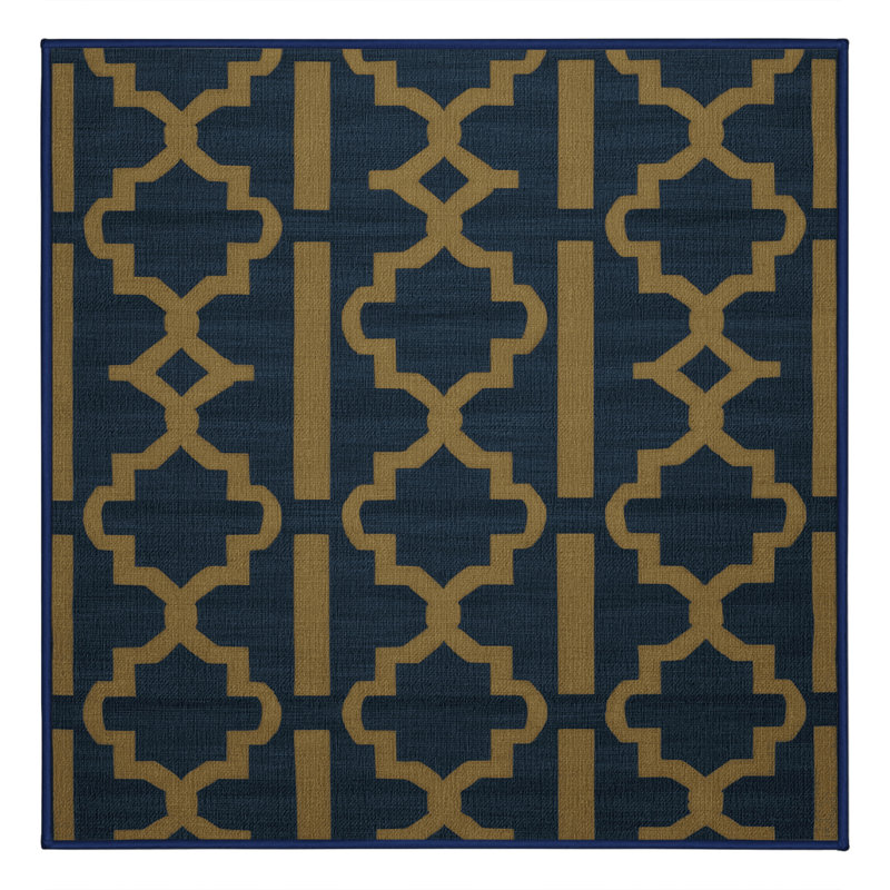 Tapis gris en treillis lavable à la machine, Carré 6 pi