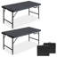 Table de jeu pliante multifonctionnelle noire de 1,2 m (lot de 2) pour pique-nique, jeux et fêtes (emballage en boîte)