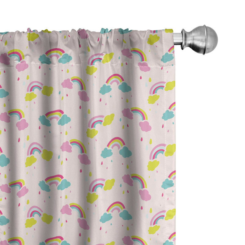 Geometric Semi-Sheer Rod Pocket Curtain Panels, 28" W x 84" L