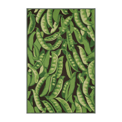 Washable Snap Peas Vegetables Area Rug