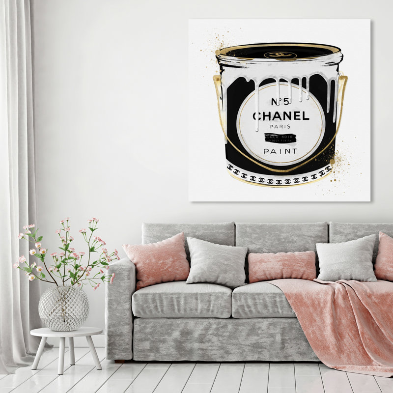 « Fashion Paint Noir » - impression sur toile, H 54 po x l 54 po, Toile tendue