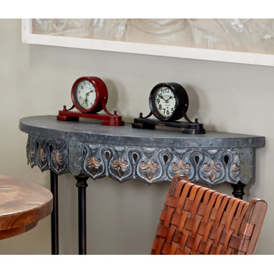 Analogue Metal Quartz Movement / Crystal Tabletop Clock in Black