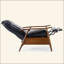 Fauteuil inclinable à accoudoirs en bois