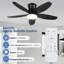 Ventilateur de plafond à profil bas de 36 po avec lumières et télécommande, vent à 5 vitesses, DEL à 3 couleurs à intensité variable, moteur à courant continu réversible, minuterie, fonction mémoire pour la chambre à coucher / salon / patio -854779274-854779275